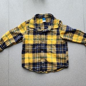 Old Navy toddler flannel in mustard/navy 2t